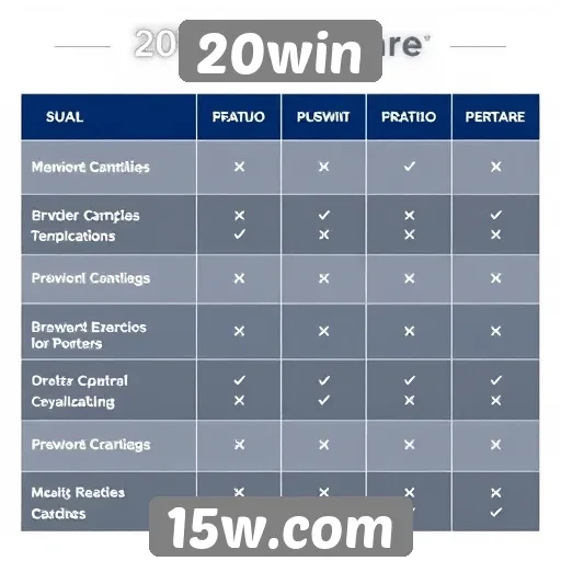 Comparação do 20win com concorrentes do mercado